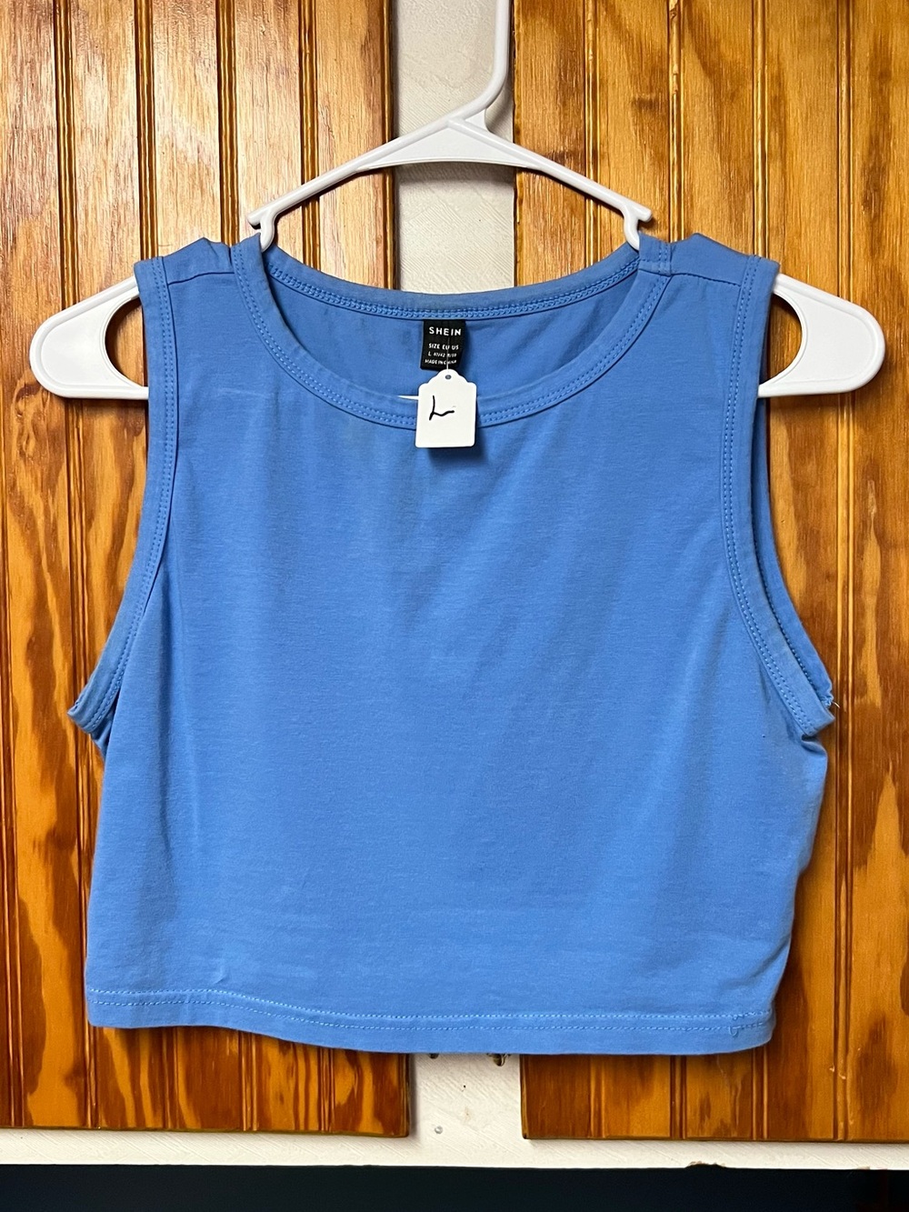 SHEIN Blue Sleeveless Crop Top size L